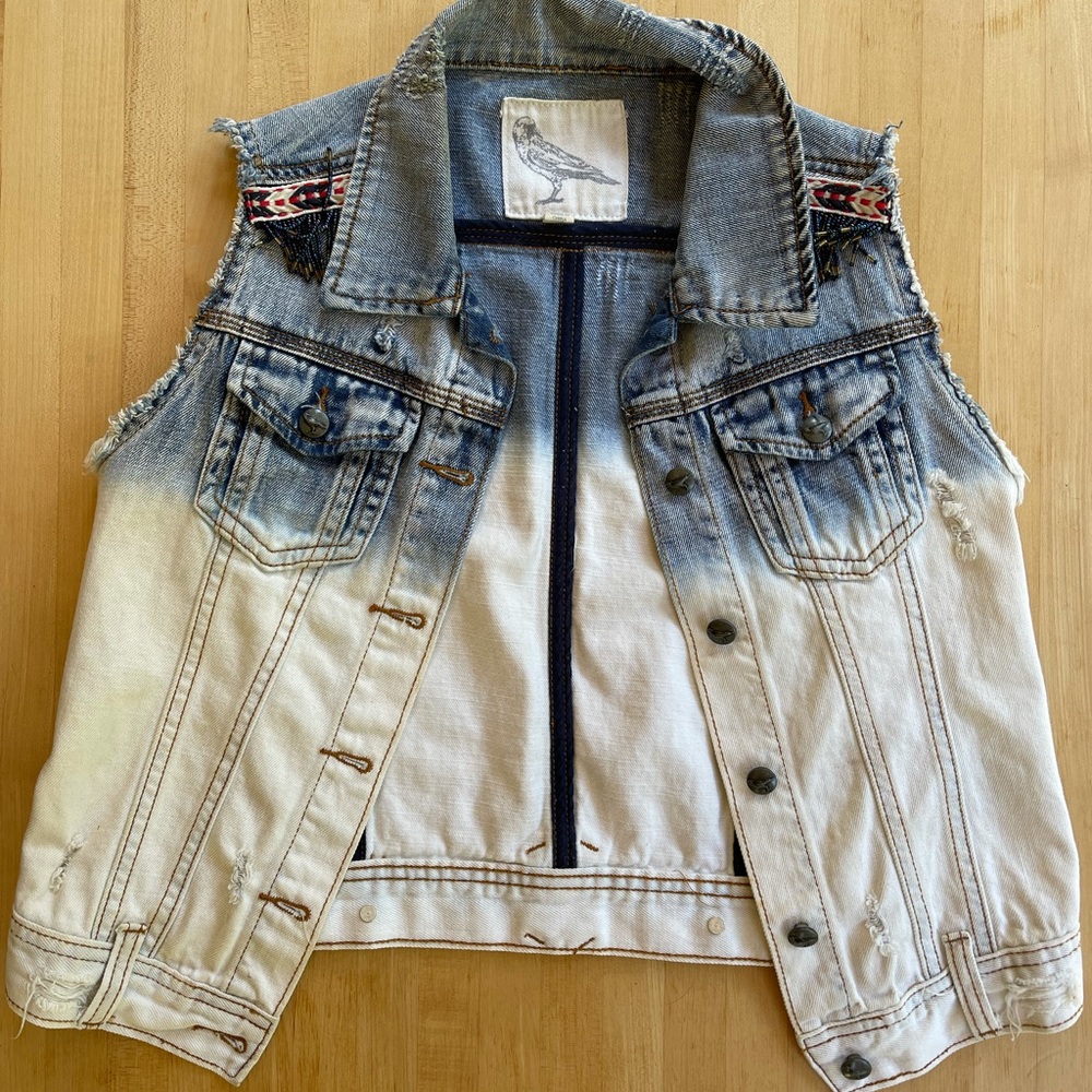 Buckle Boho Jean Vest - Brand New